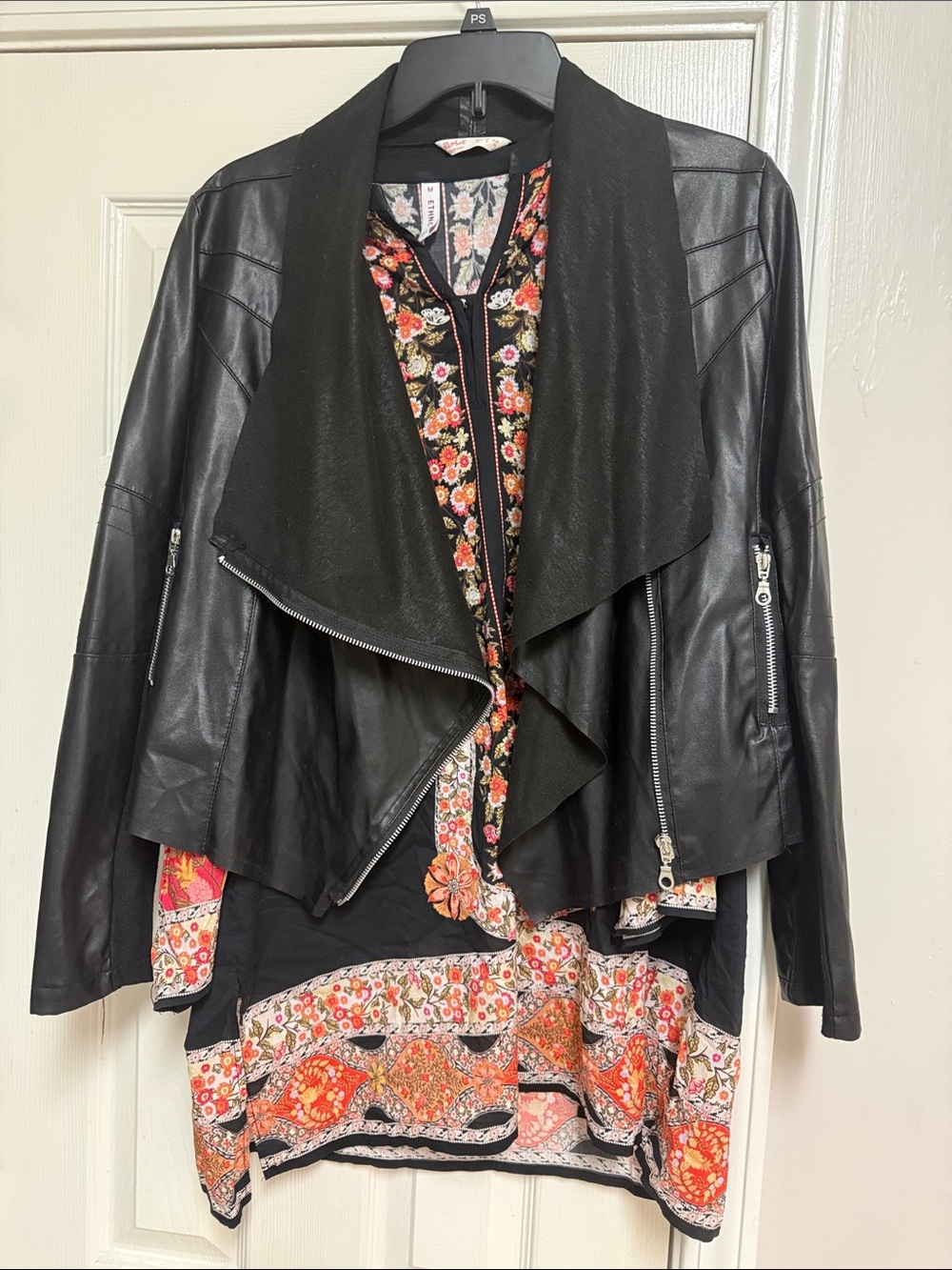 ETHNC Embroidered Floral Boho Tunic in Black, Red & Cream. Made in Pakistan